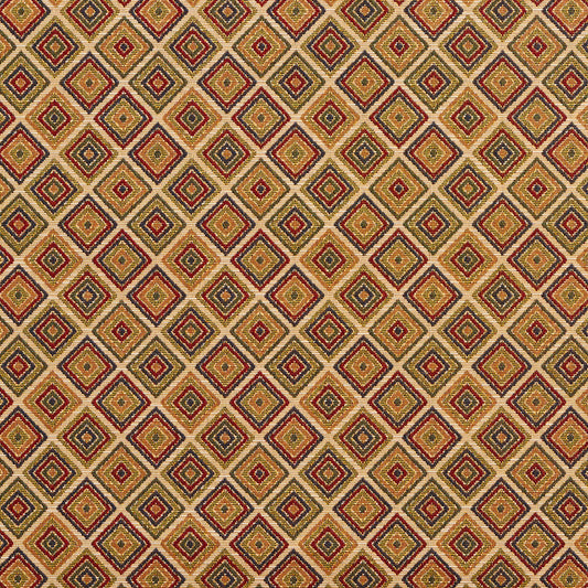 1992 Diamonds,Small Scale Ecru Red & Burgundy Charlotte Fabrics