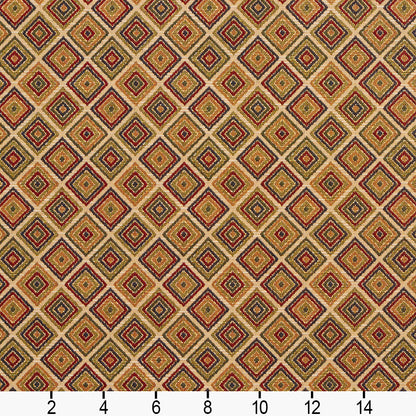 1992 Diamonds,Small Scale Ecru Red & Burgundy Charlotte Fabrics