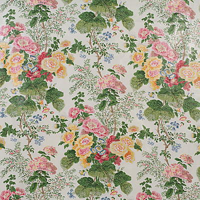 2005100-101 HOLLYHOCK HDB WHITE/PINK LEE JOFA Fabrics Drapery Upholstery