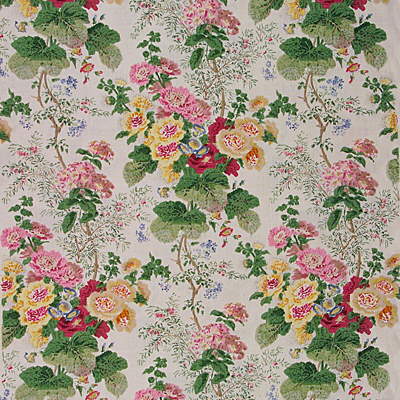 2005101-101 HOLLYHOCK HB WHT/PINK LEE JOFA Fabrics Drapery Upholstery