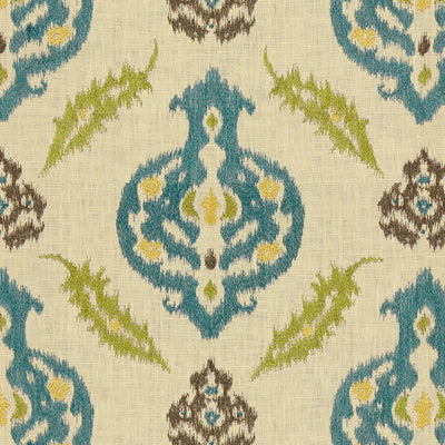 2012107-533 KAILAR LINEN PEACOCK/LIME LEE JOFA UPHOLSTERY