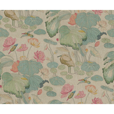 2016100-723 NYMPHEUS TWILL PINK/TEAL LEE JOFA Fabrics Drapery Upholstery