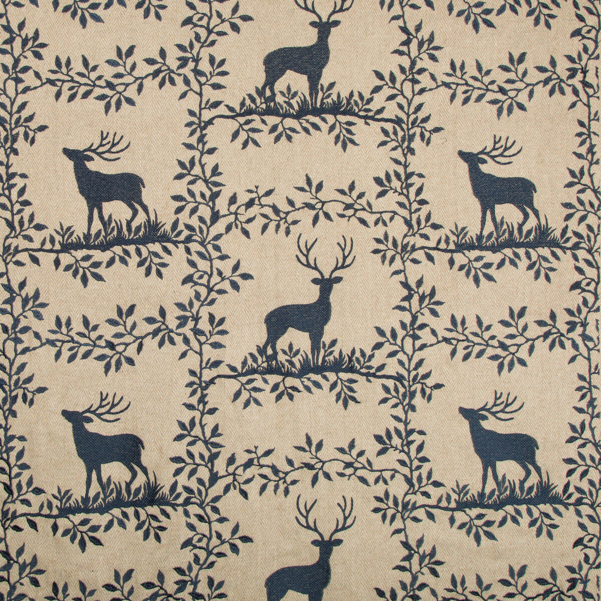 2017123-50 CARIBOU EMB NAVY LEE JOFA Fabrics Drapery Upholstery