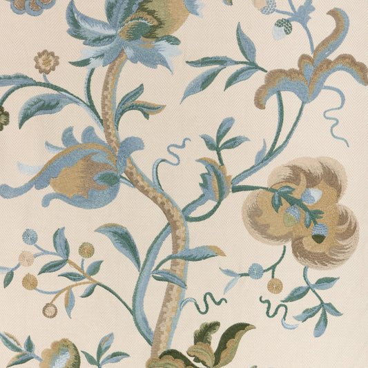 2019107-1613 DORTON EMBROIDERY TEAL LEE JOFA Fabric