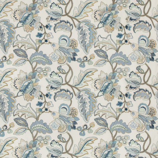 2019111-145 ORFORD EMBROIDERY BLUE/GOLD LEE JOFA Fabrics Drapery Upholstery
