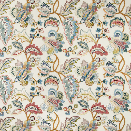 2019111-149 ORFORD EMBROIDERY RED/BLUE LEE JOFA Fabrics Drapery Upholstery