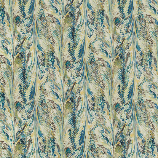2019114-345 TAPLOW PRINT PEACOCK/GOLD LEE JOFA Fabrics Drapery Upholstery