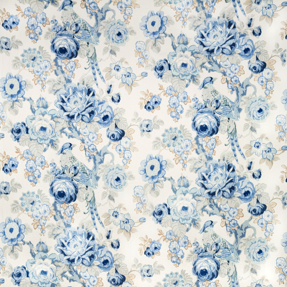 2020181-515 AVONDALE PRINT BLUE/SLATE LEE JOFA Fabrics Drapery Upholstery