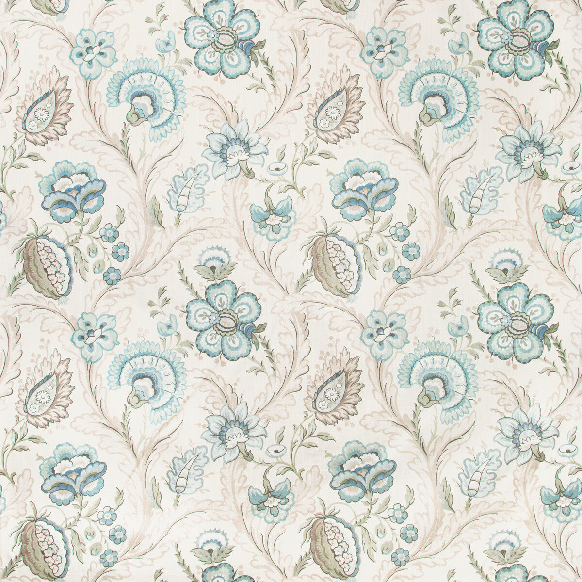 2020186-1323 WIMBERLY PRINT AQUA/SAGE LEE JOFA Fabrics Drapery Upholstery