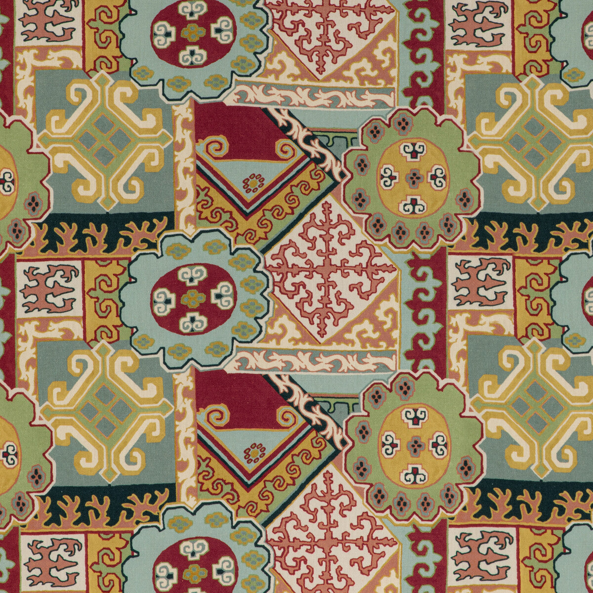 2020193-954 BATANGAS PRINT RED/MULTI LEE JOFA Fabrics Drapery Upholstery