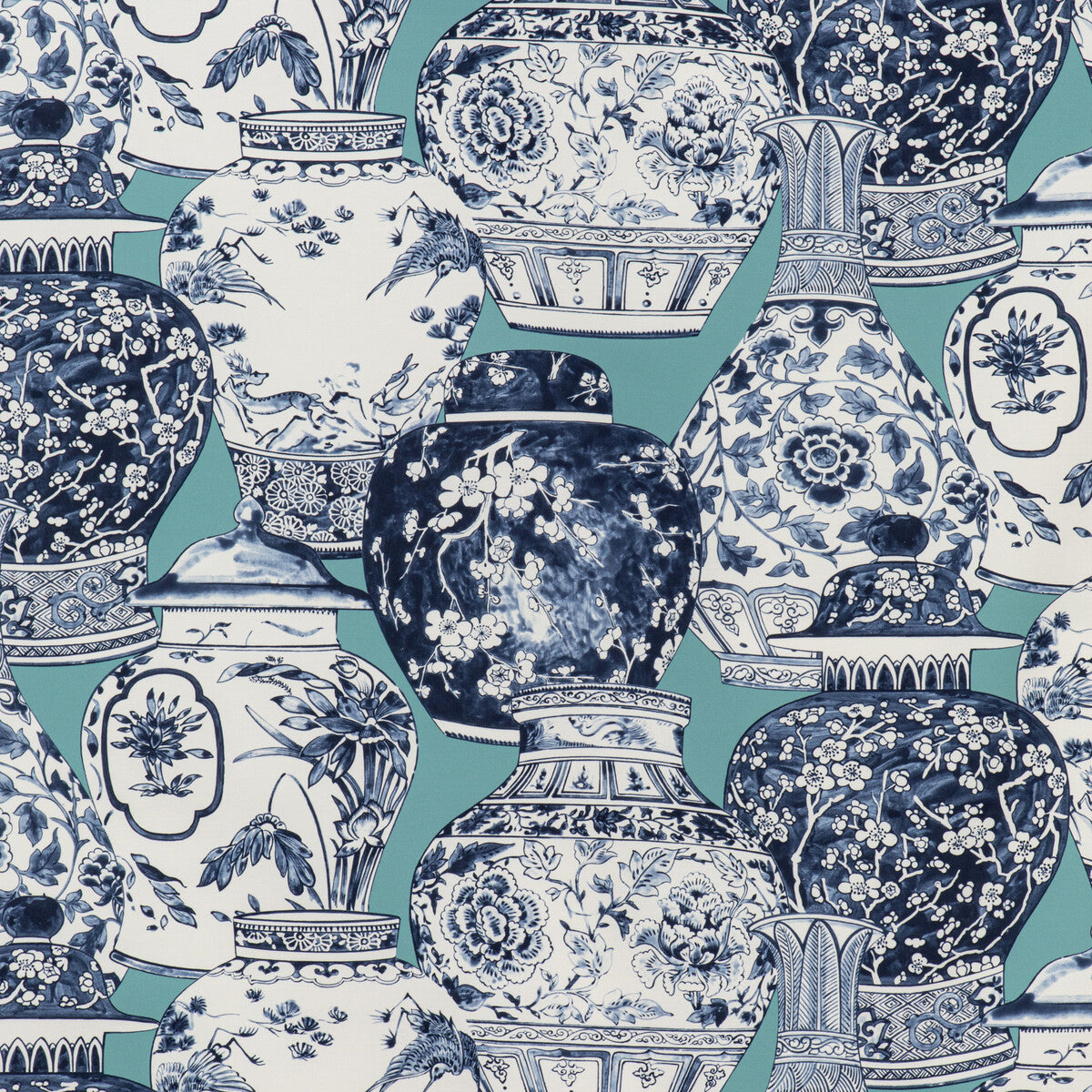 2020194-1350 PANDAN PRINT AQUA/BLUE LEE JOFA Fabrics Drapery Upholstery