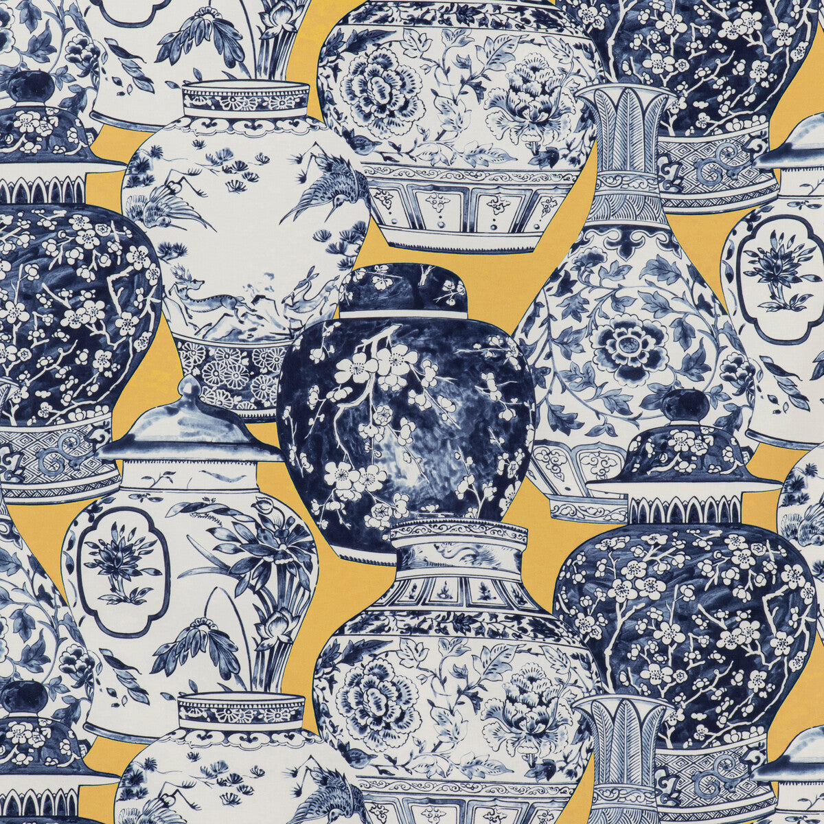 2020194-504 PANDAN PRINT MAIZE/BLUE LEE JOFA Fabrics Drapery Upholstery