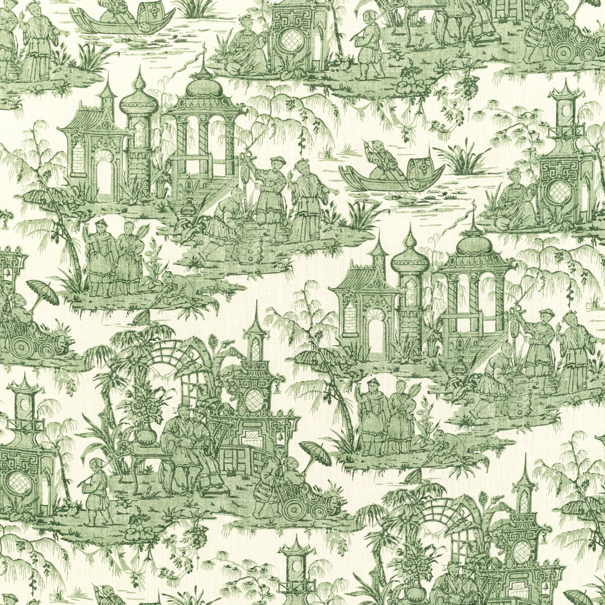 2020224-316 PAGODA TOILE FOREST LEE JOFA Fabrics Drapery Upholstery
