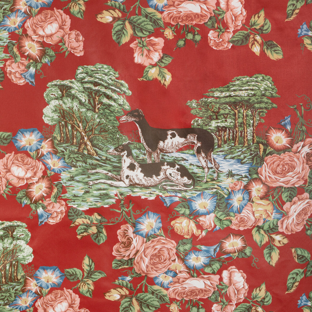 2023125-19 WHIPPETS COTTON RED LEE JOFA DRAPERY