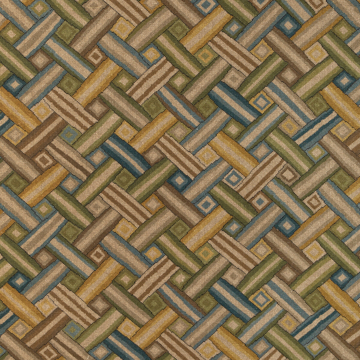 2023129-315 STRAPWORK PRINT IVY/BLUE LEE JOFA Fabrics Drapery Upholstery