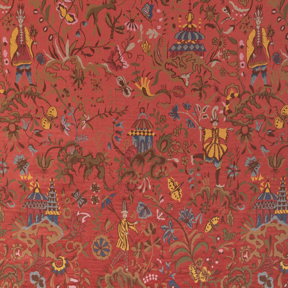 2023130-19 CHINESE BROCADE RED LEE JOFA Fabrics Drapery Upholstery