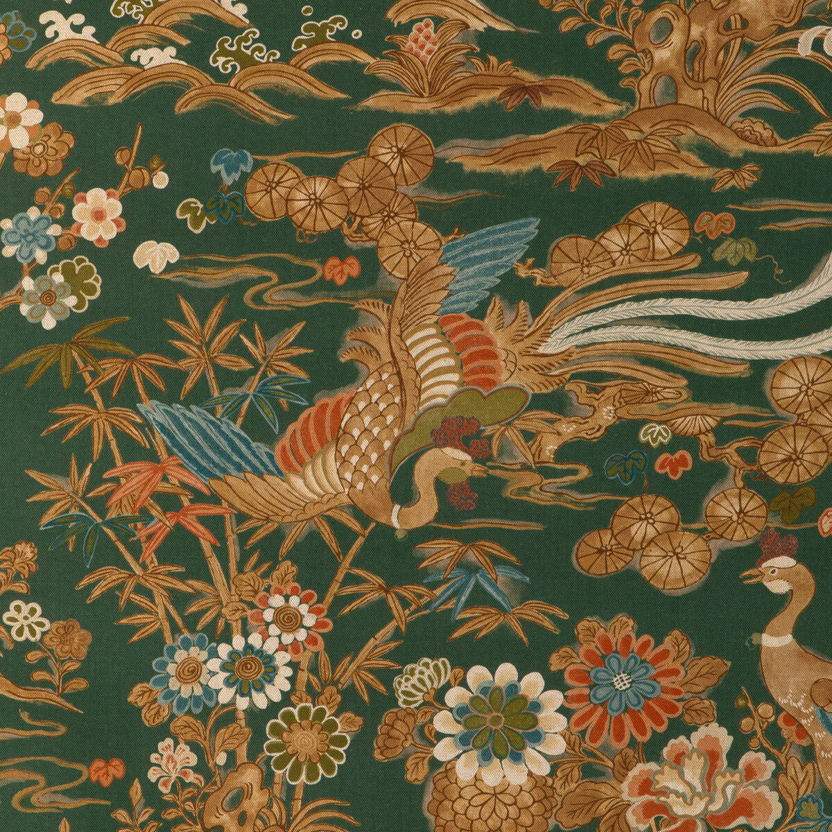 2023139-3 SAKURA PRINT GREEN LEE JOFA Fabrics Drapery Upholstery