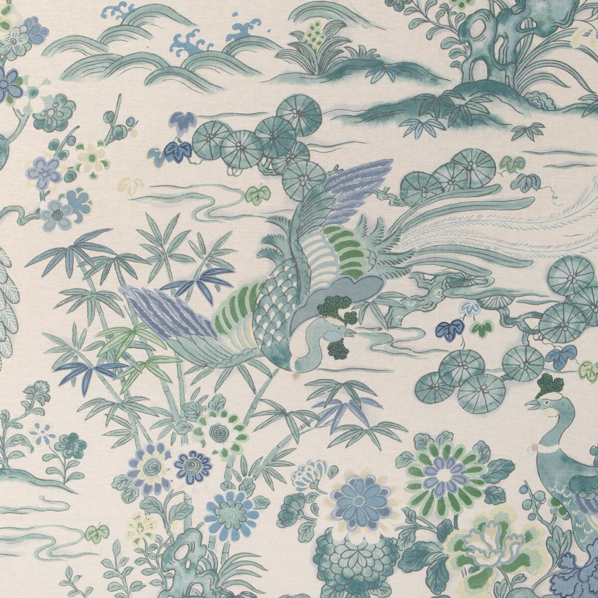2023139-353 SAKURA PRINT TEAL LEE JOFA Fabrics Drapery Upholstery