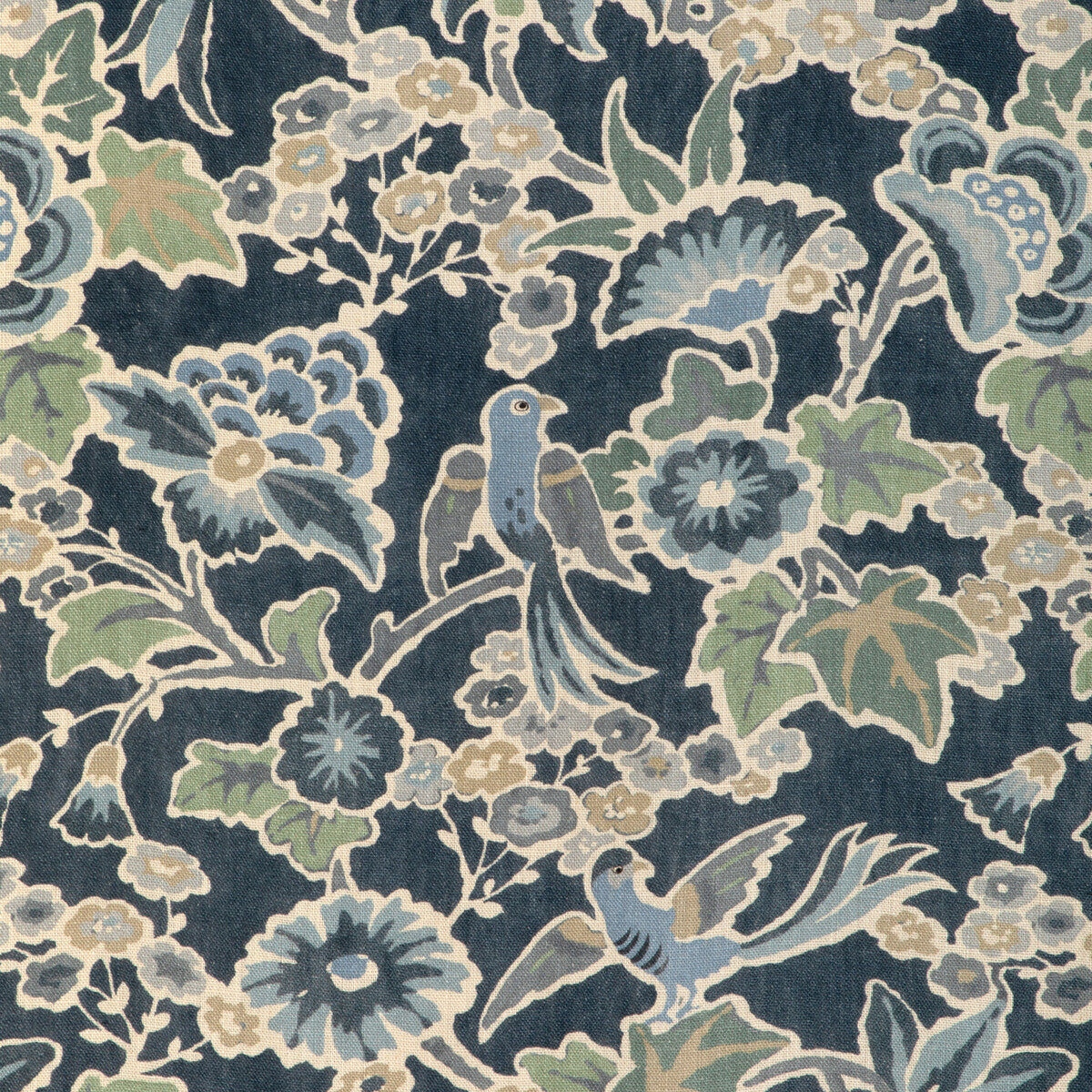 2023142-523 POSY PRINT DENIM/SLATE LEE JOFA Fabrics Drapery Upholstery