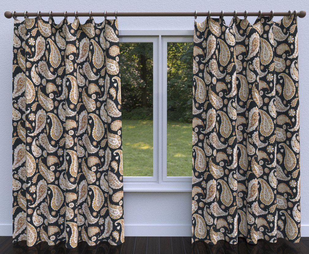 20490-01 Paisley nan Black,Gold & Yellow Charlotte Select
