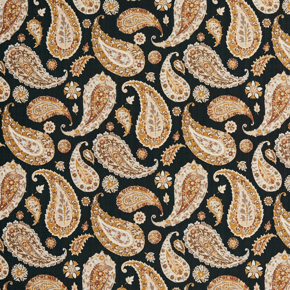 20490-01 Paisley nan Black,Gold & Yellow Charlotte Select