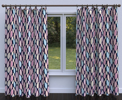 20510-01 Abstract & Geometric,Leaves nan Aqua & Teal,Black,Pink Charlotte Select