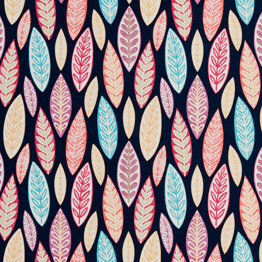 20510-01 Abstract & Geometric,Leaves nan Aqua & Teal,Black,Pink Charlotte Select
