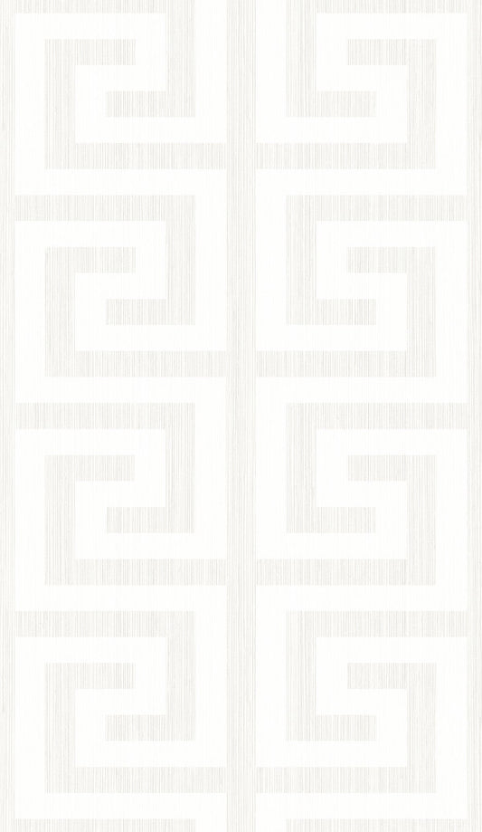 2232000 Etten Studios Essential Textures Wallpaper Greek Key Metallic Pearl & Ivory
