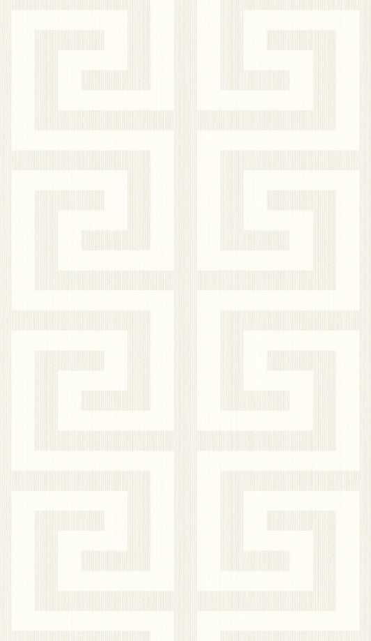 2232013 Etten Studios Essential Textures Wallpaper Greek Key Metallic Pearl & Cream