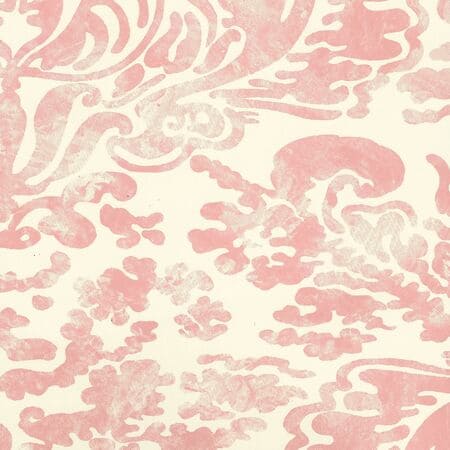 2330-51WP SAN MARCO Coral On Almost White Quadrille Wallpaper