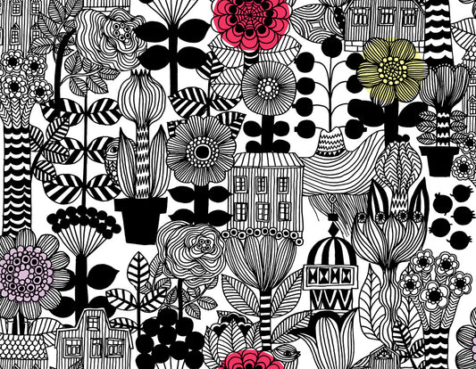 23306X Marimekko Marimekko Vol. 5 Wallpaper Lintukoto Ebony and Off-White