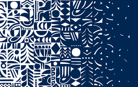 23325X Marimekko Marimekko Vol. 5 Wallpaper Yön Varjo Midnight Blue and Off-White