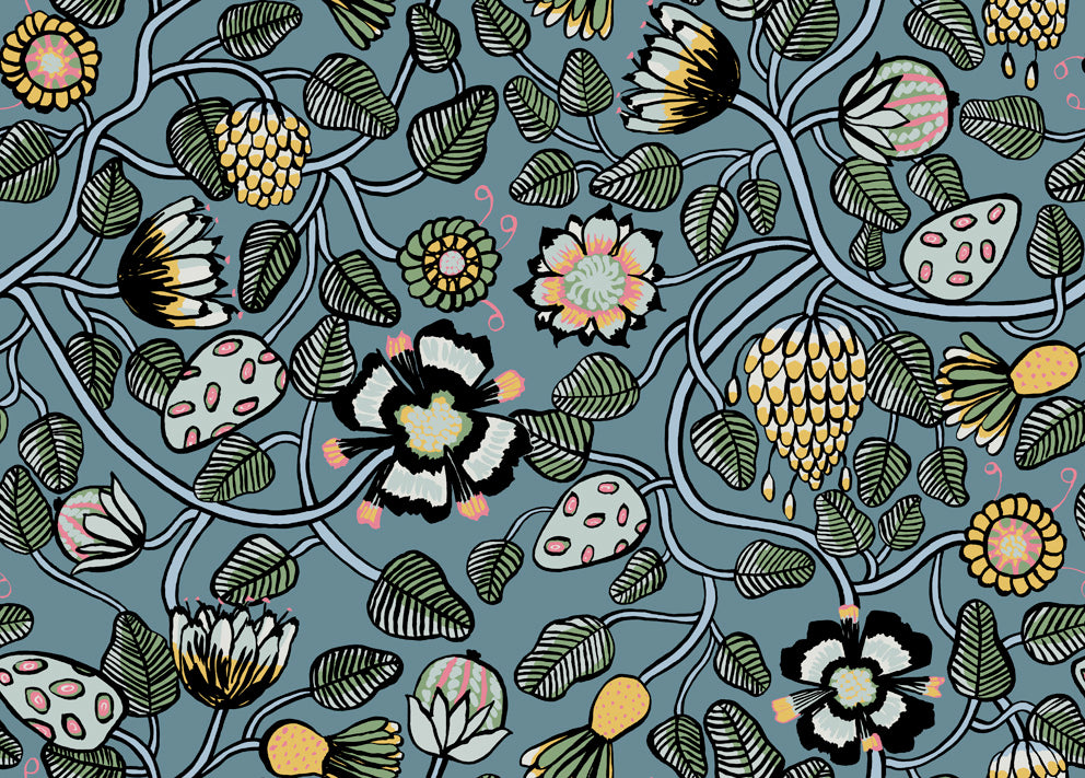 23330X Marimekko Marimekko Vol. 5 Wallpaper Pieni Tiara Sea Green and Dandelion