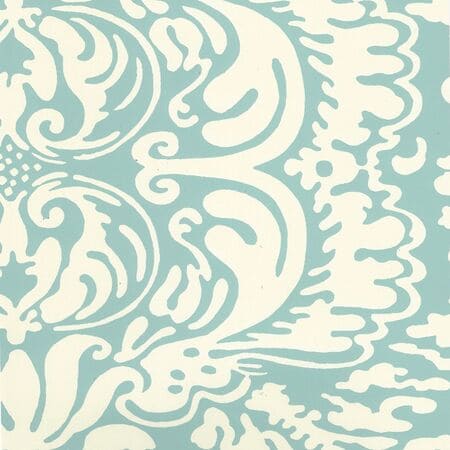 2335-03OWP SAN MARCO REVERSE Turquoise On Off White Quadrille Wallpaper