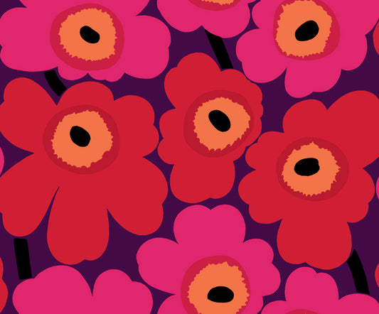 23350X Marimekko Marimekko Vol. 5 Wallpaper Unikko Fuchsia and Plum