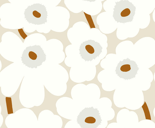 23351X Marimekko Marimekko Vol. 5 Wallpaper Unikko Gray and Caramel