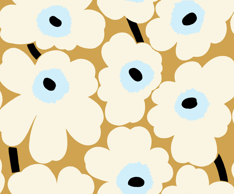 23352X Marimekko Marimekko Vol. 5 Wallpaper Unikko Mustard and Sky Blue