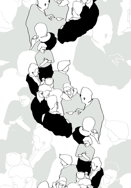 23361X Marimekko Marimekko Vol. 5 Wallpaper Ystävät Gray and Eggshell