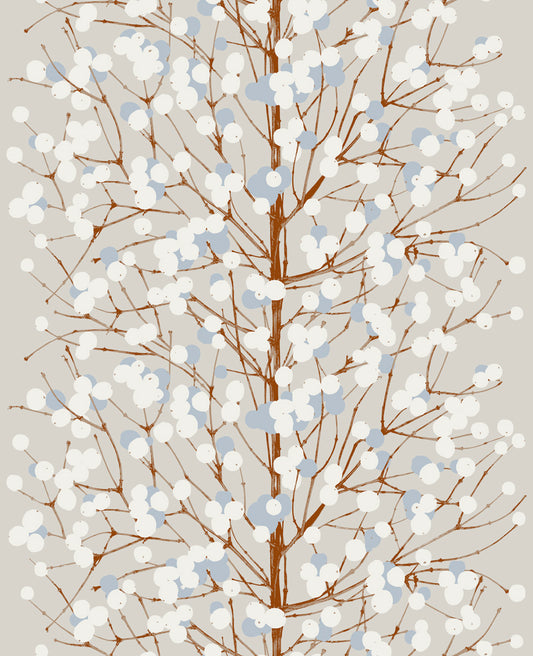 23375X Marimekko Marimekko Vol. 5 Wallpaper Lumimarja Taupe and Cornflower