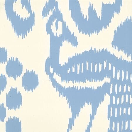 2435-01WP BALI II French Blue On Off White Quadrille Wallpaper