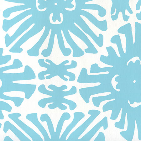 2475WP-01 SIGOURNEY SMALL SCALE Turquoise On White Quadrille Wallpaper