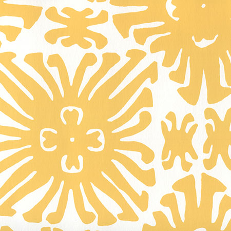 2475WP-03 SIGOURNEY SMALL SCALE Yellow On White Quadrille Wallpaper