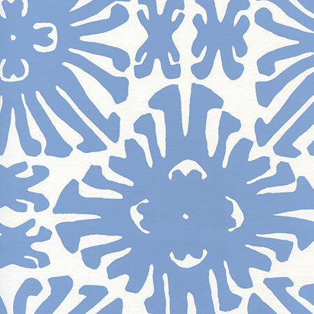 2475WP-12 SIGOURNEY SMALL SCALE New Blue On White Quadrille Wallpaper