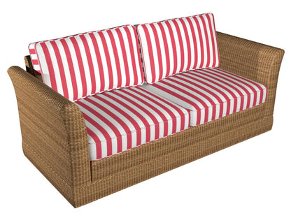 2487 Stripe Crimson Canopy Red & Burgundy Charlotte Fabrics
