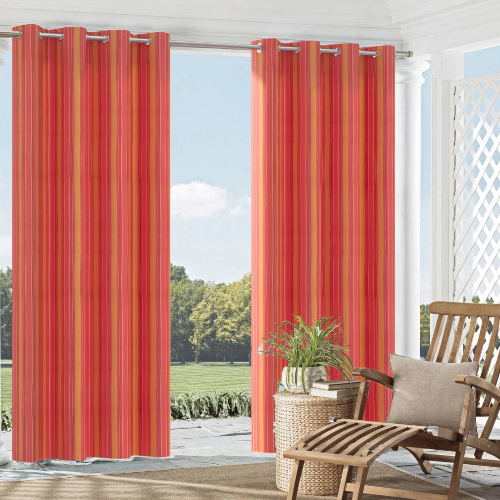 2490 Stripe Coral Coral & Peach Charlotte Fabrics