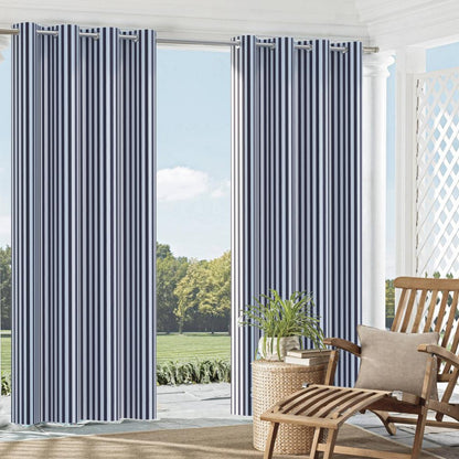 2491 Stripe Navy Canopy Blue Charlotte Fabrics