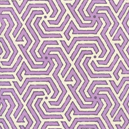 2520-04OWP MAZE REVERSE TWO COLORS Lilac Purple Quadrille Wallpaper