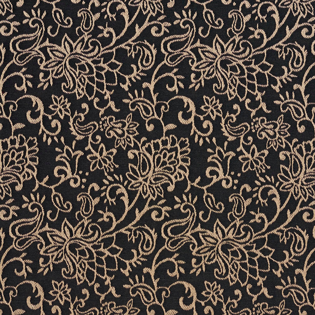 2606 Floral Black Charlotte Fabrics Woven Patterns