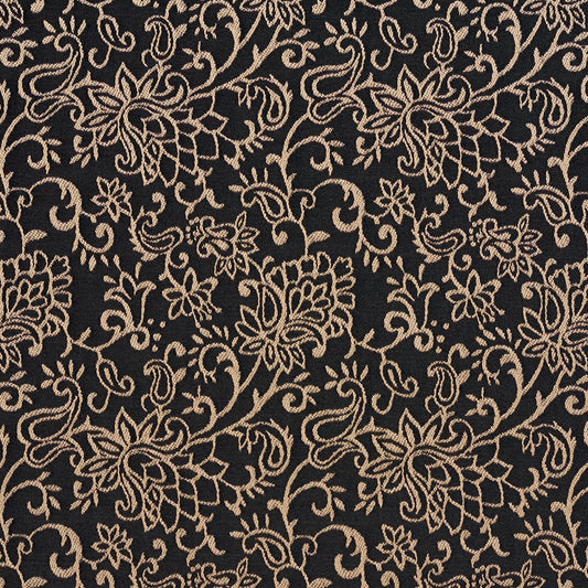 2606 Floral Black Charlotte Fabrics Woven Patterns