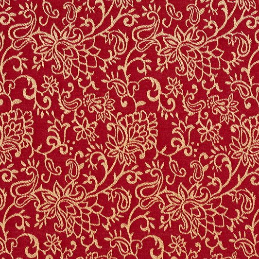 2607 Floral Red & Burgundy Charlotte Fabrics Woven Patterns